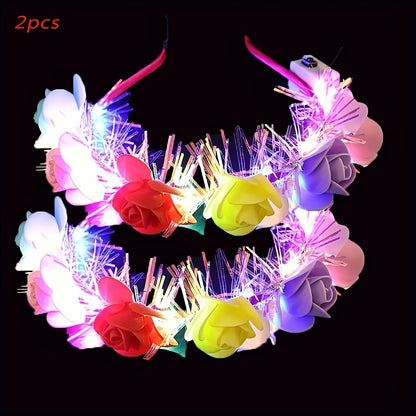 Headband for Women - Light Up Cat Ear 2pcs LED Glow Cartoon Cat Ears Hair Band Princess for - product detail view 12