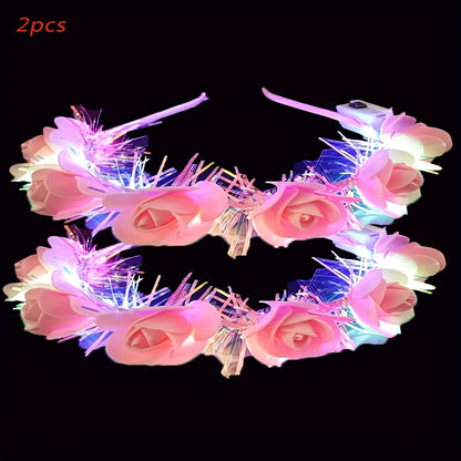 Headband for Women - Light Up Cat Ear 2pcs LED Glow Cartoon Cat Ears Hair Band Princess for - product detail view 15