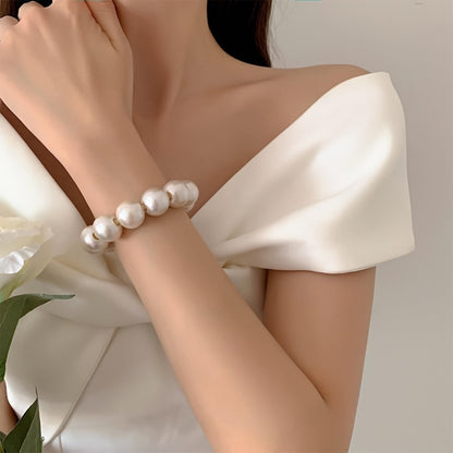 Headband for Women - Pearl 3pcs Set Elegant Imitation Pearl Elastic Hair Bands Multifunctional - product detail view 11