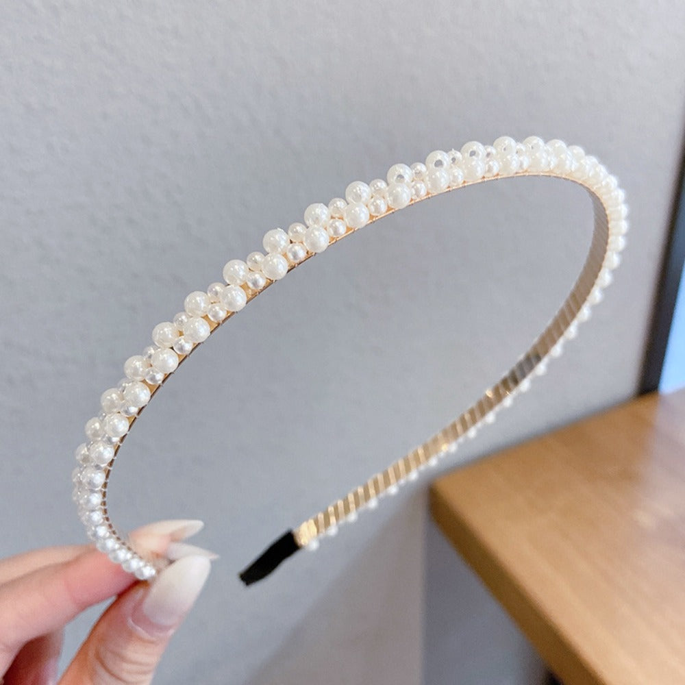 Headband for Women - Pearl Hair Bands 10pcs Set Elegant Imitation Pearl Hair Ties Mixed Styles - product detail view 9