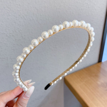 Headband for Women - Pearl Hair Bands 10pcs Set Elegant Imitation Pearl Hair Ties Mixed Styles - product detail view 15