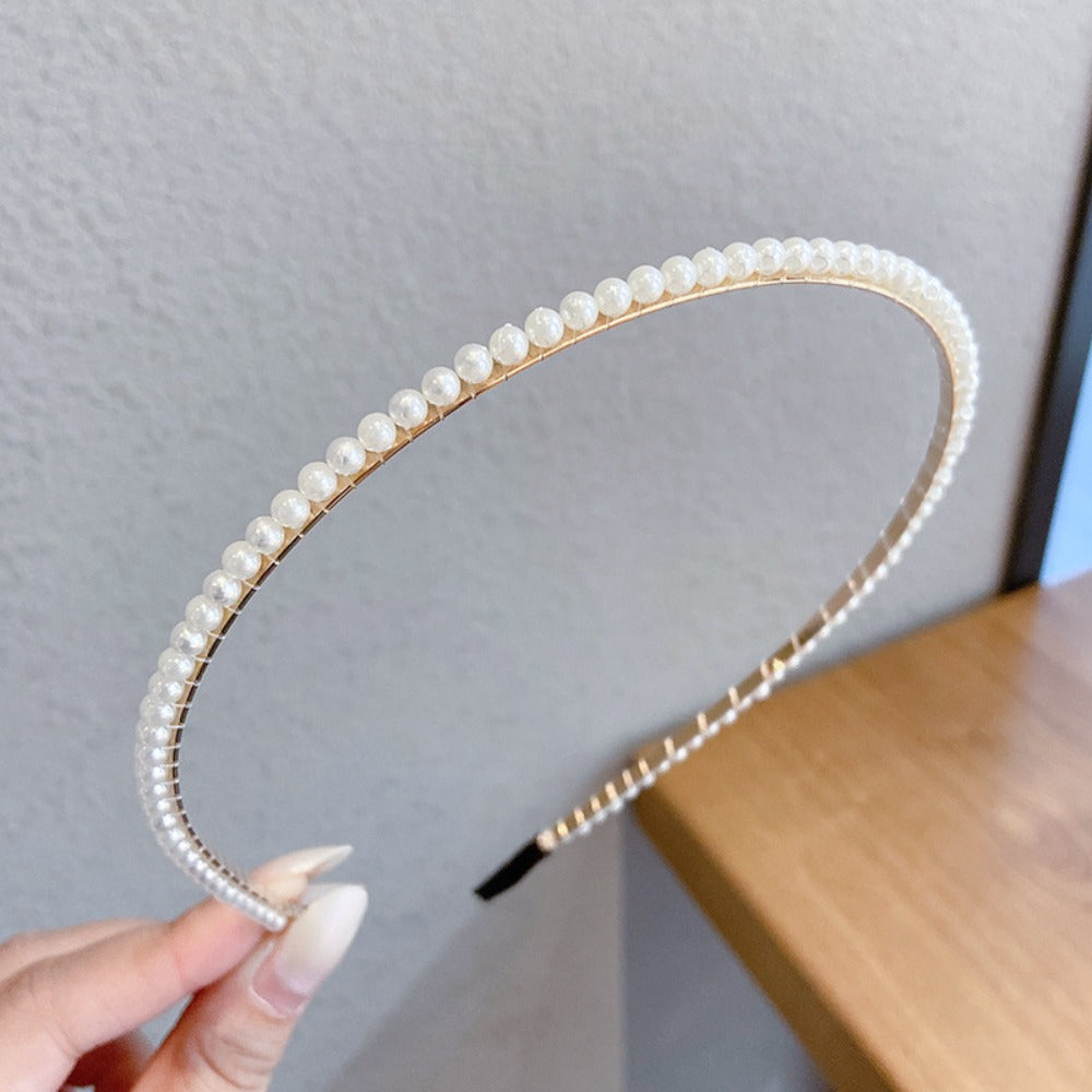 Headband for Women - Pearl Hair Bands 10pcs Set Elegant Imitation Pearl Hair Ties Mixed Styles - product detail view 16