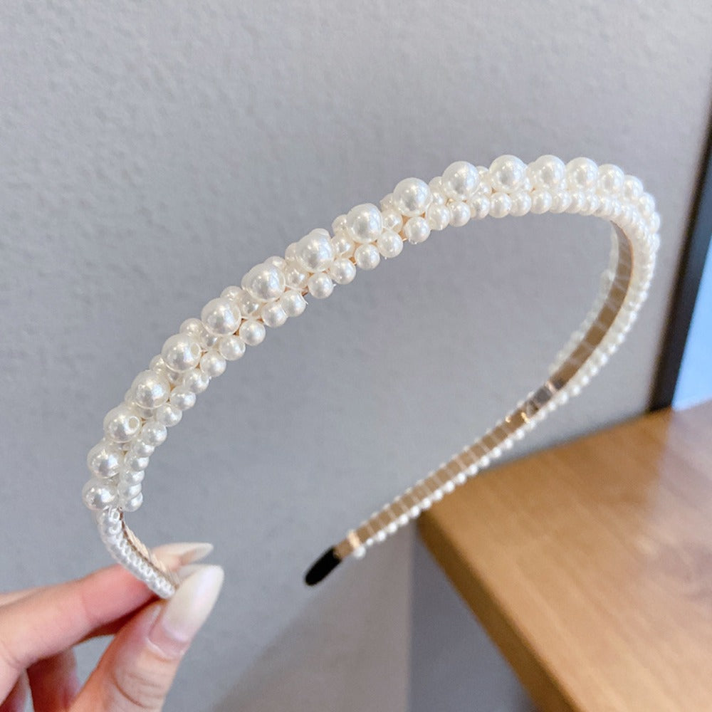 Headband for Women - Pearl Hair Bands 10pcs Set Elegant Imitation Pearl Hair Ties Mixed Styles - product detail view 19