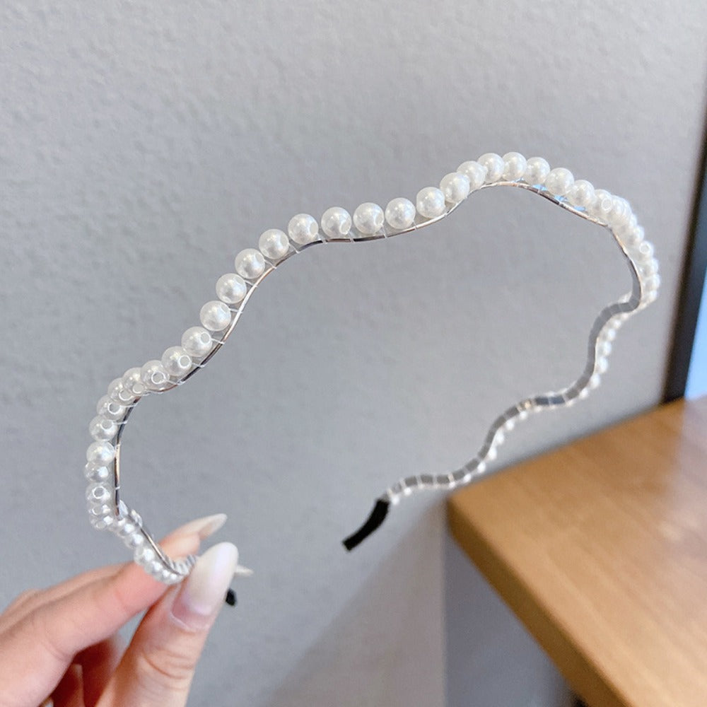 Headband for Women - Pearl Hair Bands 10pcs Set Elegant Imitation Pearl Hair Ties Mixed Styles - product detail view 21