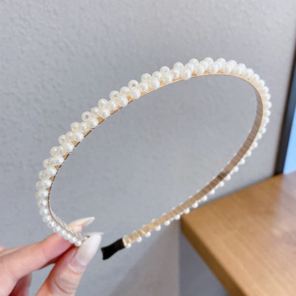 Headband for Women - Pearl Hair Bands 10pcs Set Elegant Imitation Pearl Hair Ties Mixed Styles - product detail view 25