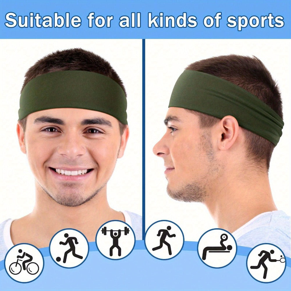 Headband for Women - Sport 9pcs Set Camo Print Sweatband Moisture-Wicking Wide 4.7x9.8 Inch for - product detail view 5