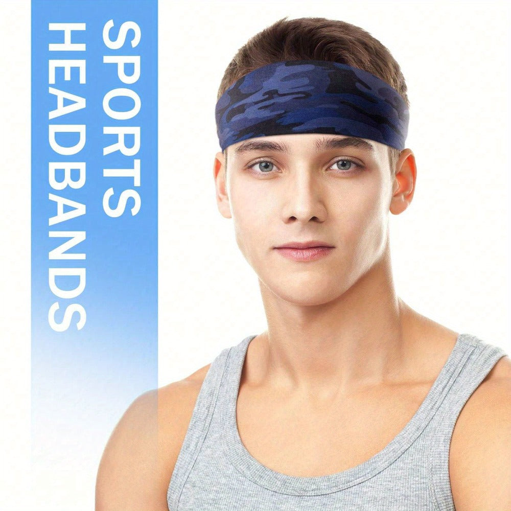Headband for Women - Sport 9pcs Set Camo Print Sweatband Moisture-Wicking Wide 4.7x9.8 Inch for - product detail view 9