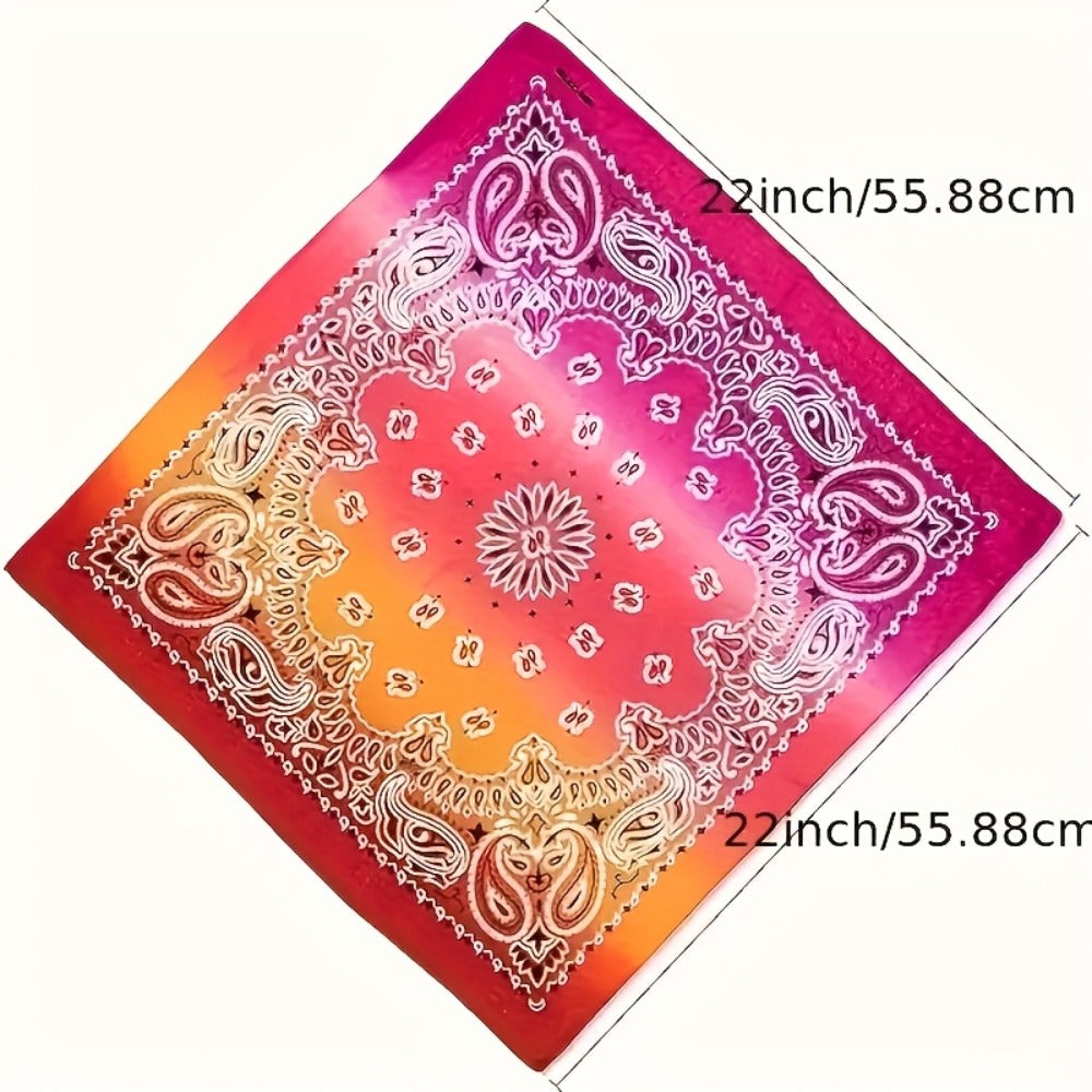 Headband for Women - Tie-Dye 12 Pack Paisley Pattern Gradient Color Unisex Boho Hip Hop Punk - product detail view 2