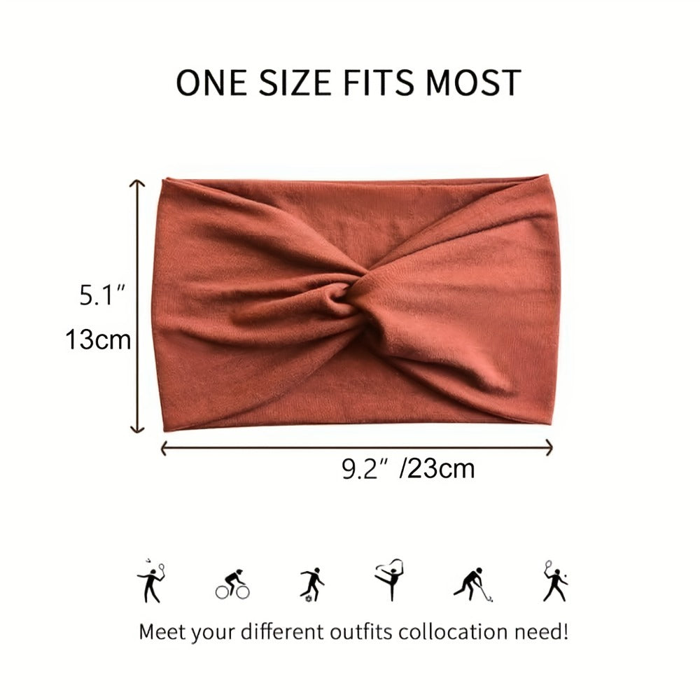 Headband for Women - Wide 20 Pack Moisture-Wicking Elastic Sweatband Solid Colors Sports Yoga - product detail view 4