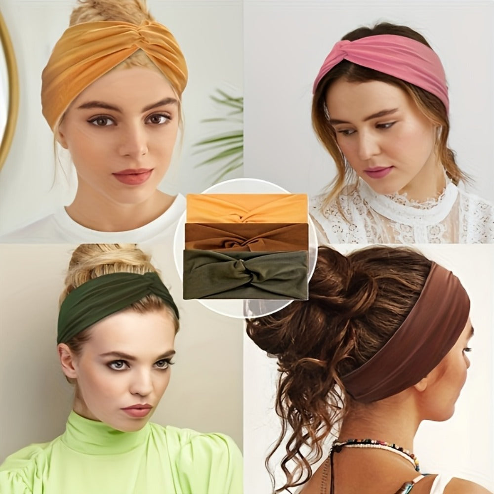 Headband for Women - Wide 20 Pack Moisture-Wicking Elastic Sweatband Solid Colors Sports Yoga - product detail view 7