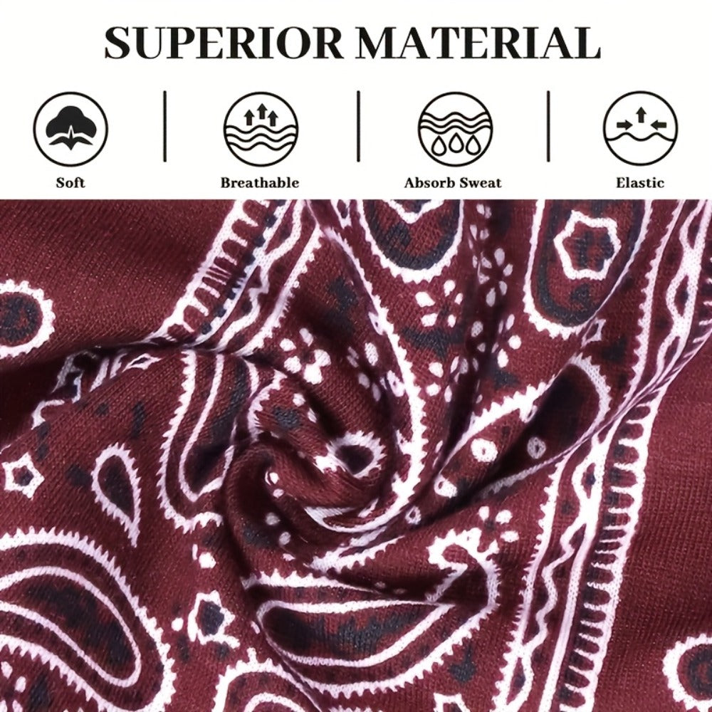 Headband for Women - Wide for 8 Pack Paisley Boho Elastic Sweat-Wicking Sports Band African - product detail view 3