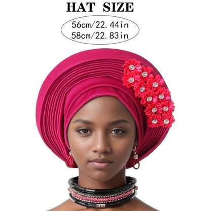 Headscarf - Aso Oke for Women - Handmade Elegant Nigerian Wedding Headwrap, African - product detail view 6