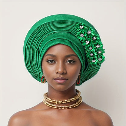 Headscarf - Aso Oke for Women - Handmade Elegant Nigerian Wedding Headwrap, African - product detail view 29
