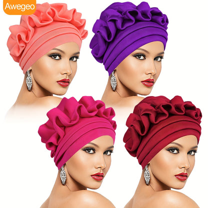 Headwrap - Turban 4-Pack for Women Fashion Head Wrap Scarf Elegant Versatile Hair - product detail view 7