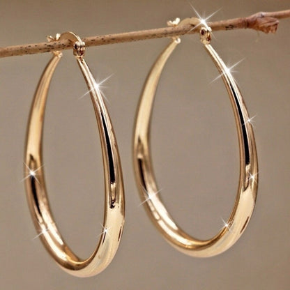 Hoop Earrings for Women - for Bohemian Retro Minimalist Gold No-Plating Nickel-Free Sensitive Ears - main product view