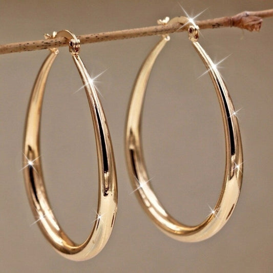 Hoop Earrings for Women - for Bohemian Retro Minimalist Gold No-Plating Nickel-Free Sensitive Ears - main product view