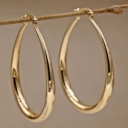 Hoop Earrings for Women - for Bohemian Retro Minimalist Gold No-Plating Nickel-Free Sensitive Ears - product detail view 2