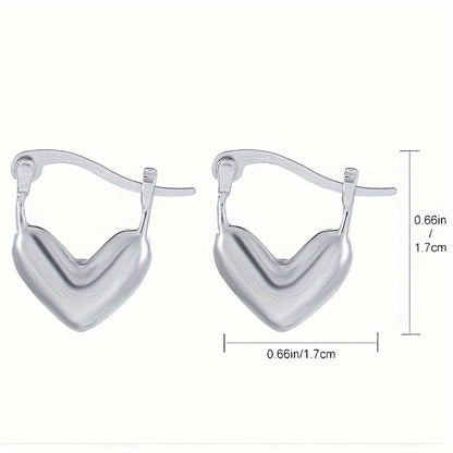 Hoop Earrings for Women - Heart 925 Sterling Silver Boho Retro Style Hypoallergenic Love Jewelry - product detail view 5