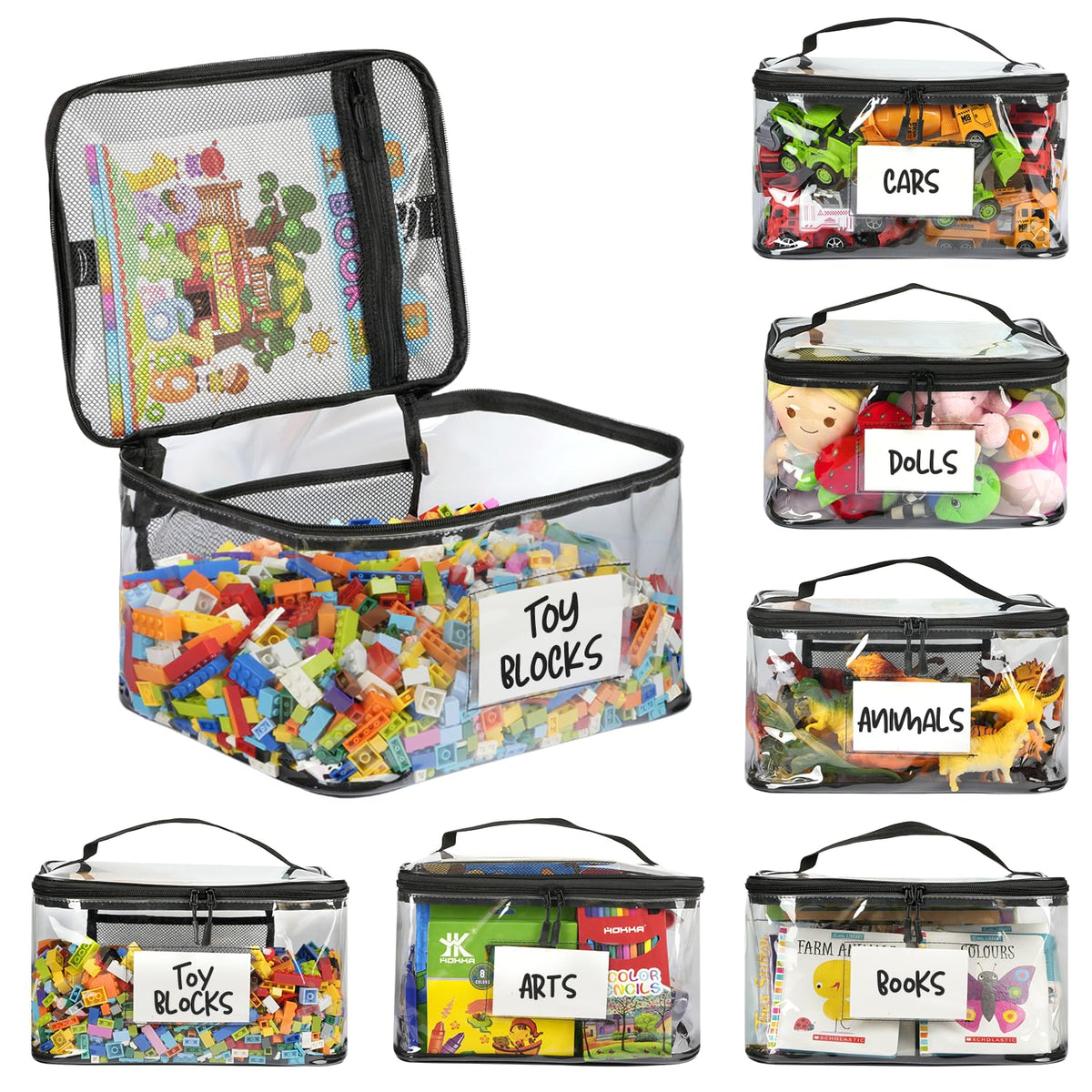 Household Storage Bags - 6-Pack Zippered Clear TPU – main product image