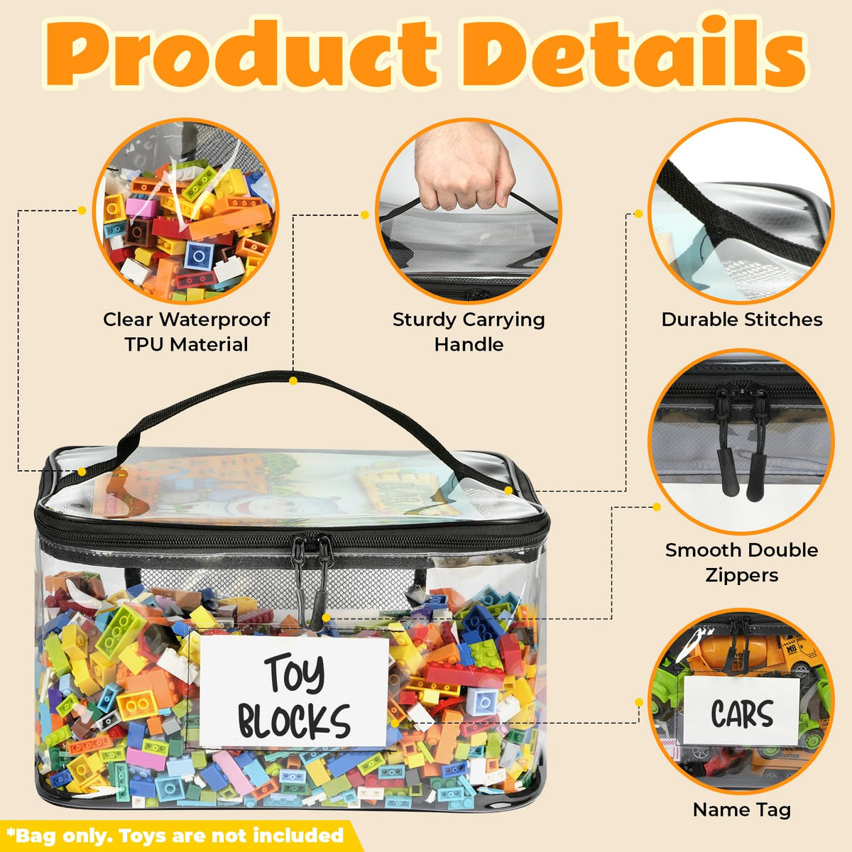 Household Storage Bags - 6-Pack Zippered Clear TPU – view 4