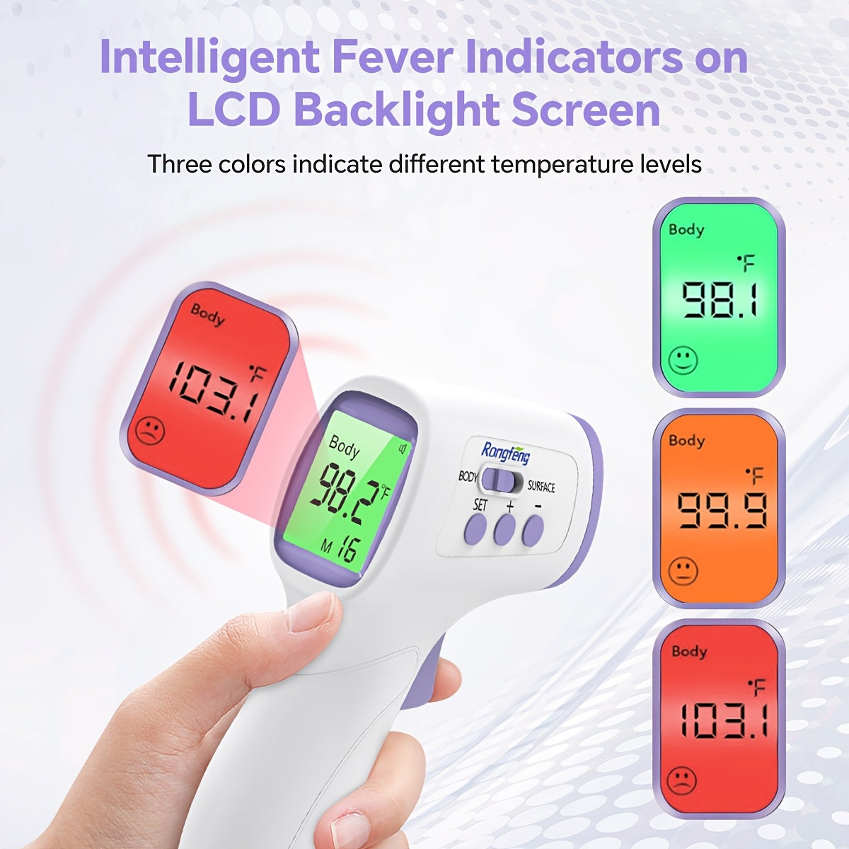 Infrared Forehead Thermometer - LCD Display, Memory and Silent Mode – view 5