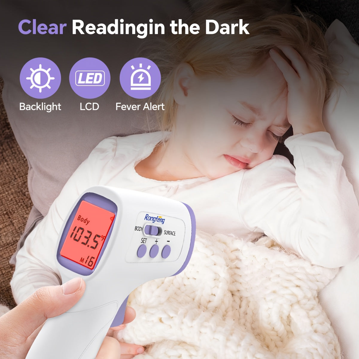 Infrared Forehead Thermometer - LCD Display, Memory and Silent Mode – view 6