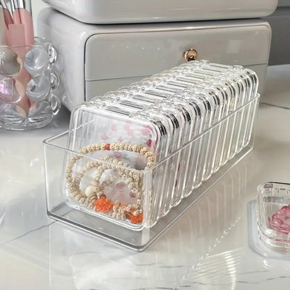 Jewelry Box - Organizer Stackable Clear 13-Piece Transparent Dust-Proof Storage - product detail view 6