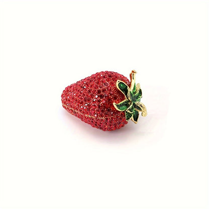 Jewelry Box - Strawberry Red Creative Trinket for Women Ring Holder Cute Novelty Gift - product detail view 5
