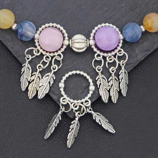 Jewelry Charms - Feather Pendant Bulk 14/42pcs Zinc Alloy Circular Bead Frame Antique - main product view