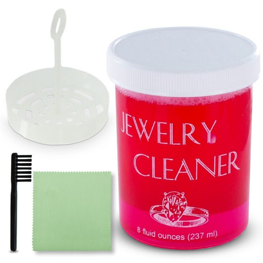 Jewelry Cleaner - Solution 8 fl oz Gold, Silver & Platinum Dip with Cleaning Brush, Strainer - main product view