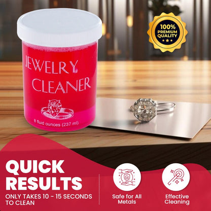 Jewelry Cleaner - Solution 8 fl oz Gold, Silver & Platinum Dip with Cleaning Brush, Strainer - product detail view 9
