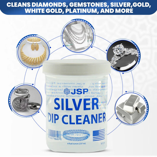 Jewelry Cleaner - Sterling Silver Dip 8 fl oz 925 & 999 Silver Tarnish Remover, Non-Abrasive - main product view