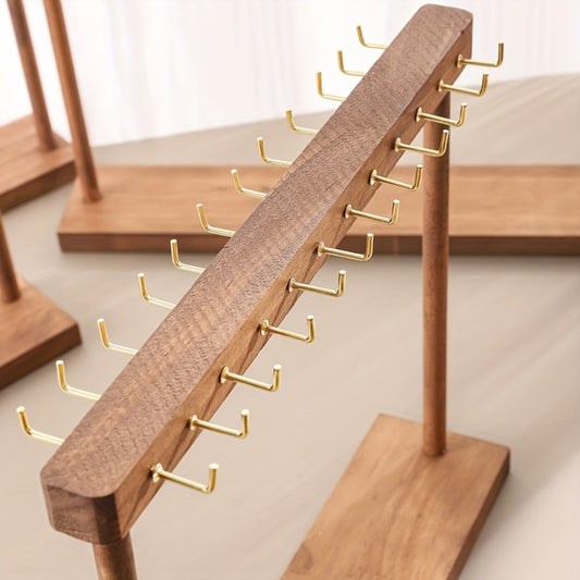 Jewelry Display Stand - Necklace Multi-Hook Rustic Rack Tabletop Organizer for Home, Boutique & - main product view