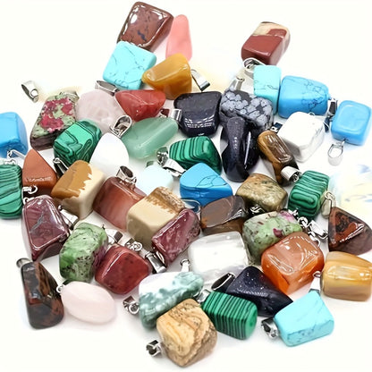 Jewelry Making Beads - Natural Agate Pendants 30pcs for - Irregular Boho Stone Charms for DIY - product detail view 8