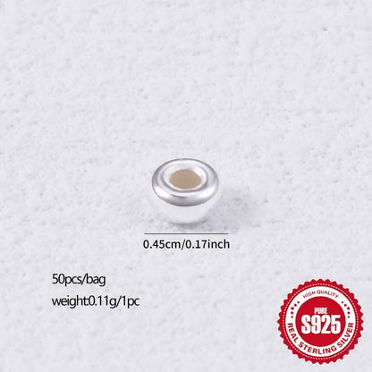 Jewelry Making Beads - S925 Sterling Silver Wheel Spacer 50pcs 3.5mm & 4.5mm Loose Rondelle for - product detail view 4