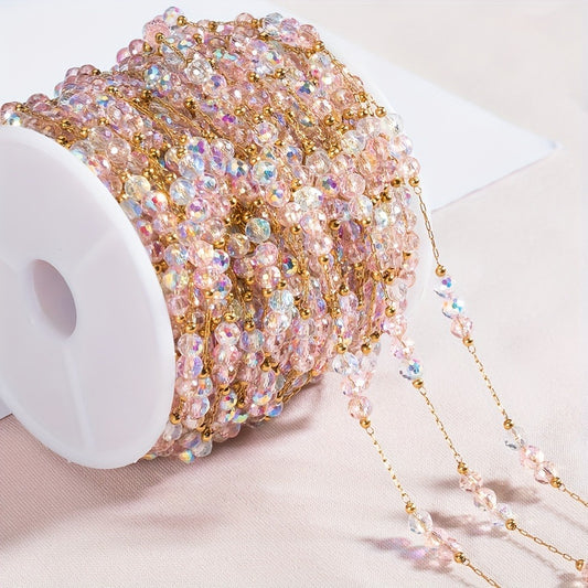 Jewelry Making Chain - Stainless Steel Crystal Bead 1 Meter 4mm Artificial Crystal Necklace - main product view