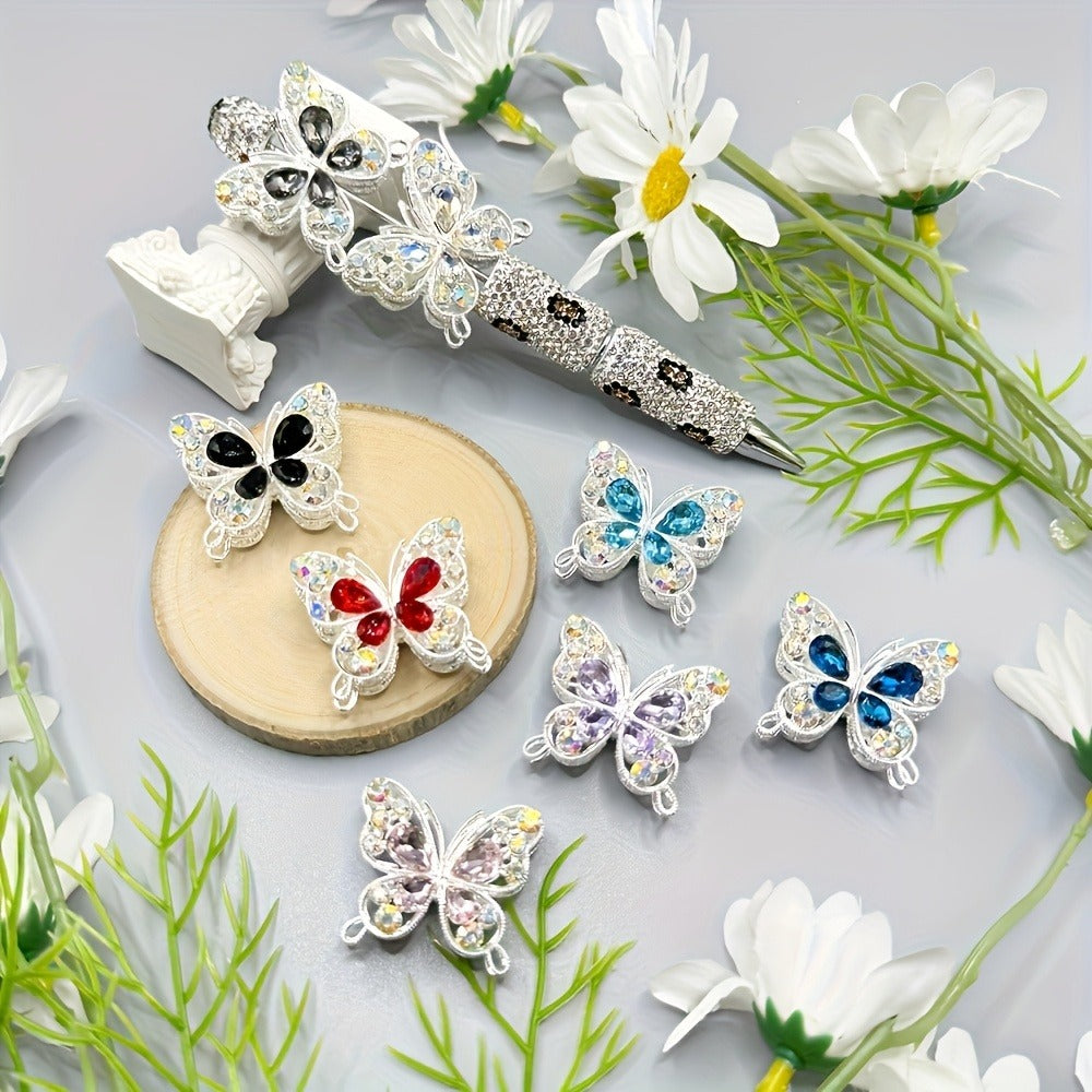 Jewelry Making Charms - Rhinestone Butterfly for Double-Sided Butterfly Beads for Pens, Bracelets - product detail view 6