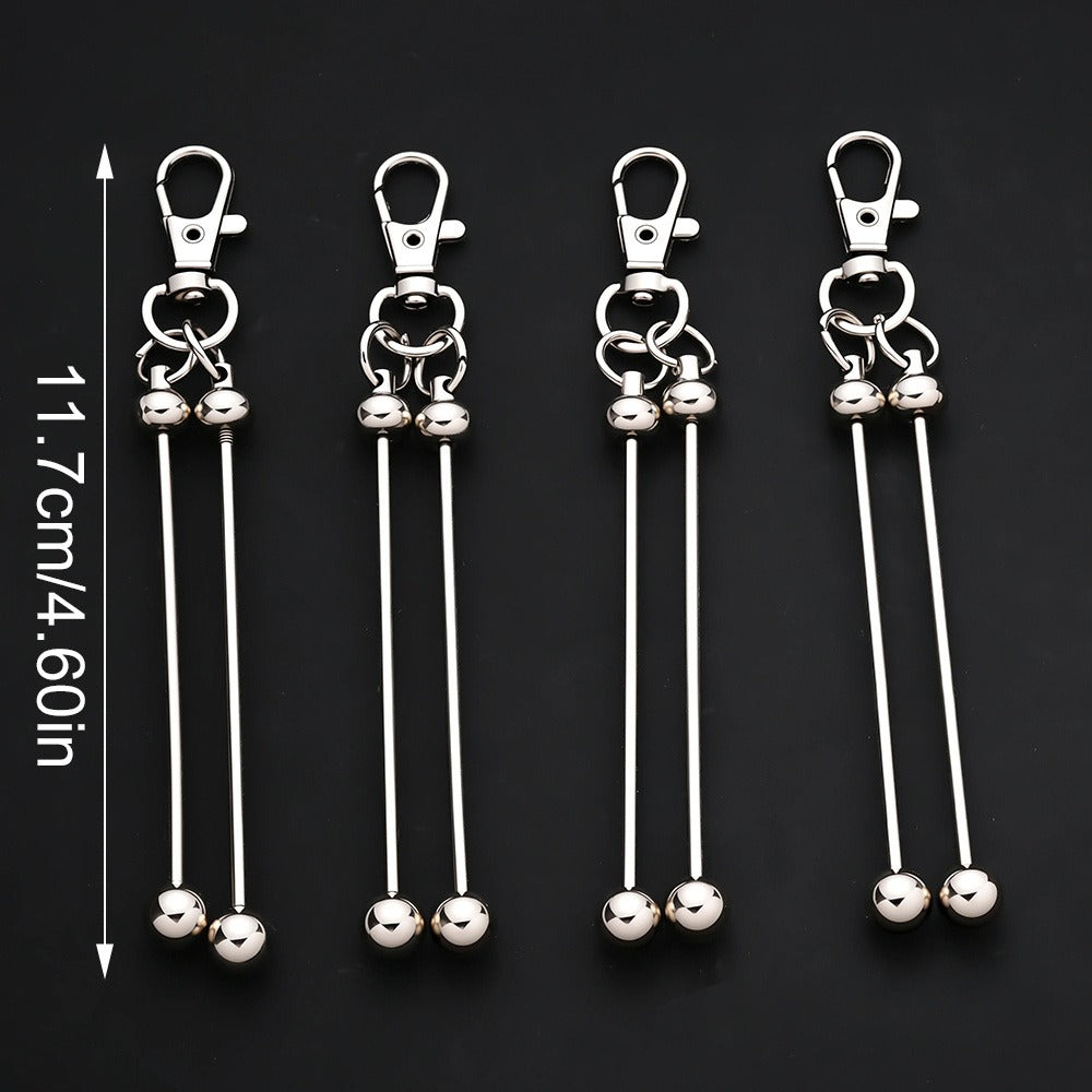 Jewelry Making Kit - Beadable Keychain Blank Bar Set 20pcs DIY Double Bar Key Rings with - product detail view 2