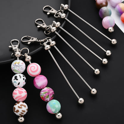 Jewelry Making Kit - Beadable Keychain Blank Bar Set 20pcs DIY Double Bar Key Rings with - product detail view 4