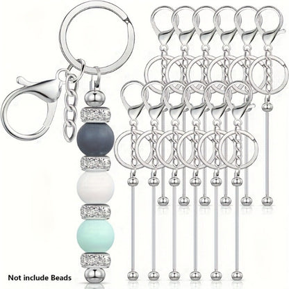 Jewelry Making Kit - Keychain Blanks Beadable Stainless Steel 12 & 24pcs DIY Beaded Keychain - product detail view 14