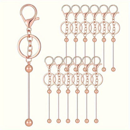 Jewelry Making Kit - Keychain Blanks Beadable Stainless Steel 12 & 24pcs DIY Beaded Keychain - product detail view 15