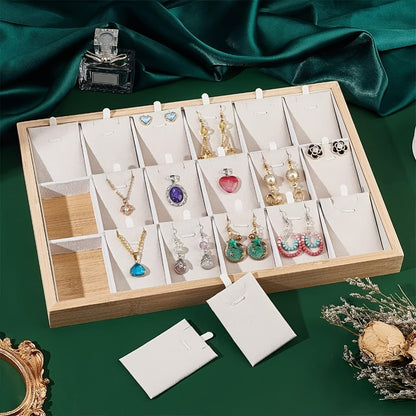 Jewelry Organizer - Tray Stackable 18 Compartments Velvet Drawer Insert Divider for Earrings - product detail view 6