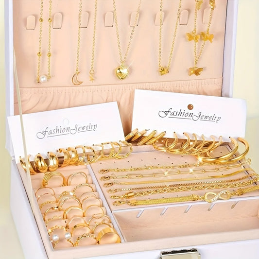 Jewelry Set for Women - for 57pcs Complete with Bracelets, Rings, Anklets, Earrings & Necklaces - main product view