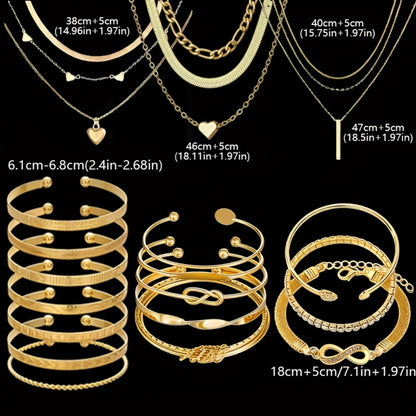 Jewelry Set for Women - Boho 37 47 50 71 87 Pieces Earrings Necklaces Rings Bangles Stackable - product detail view 12