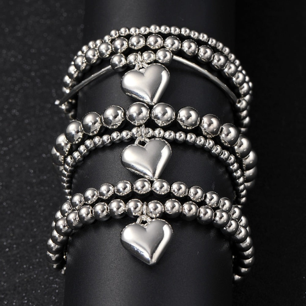 Jewelry Set for Women - Bracelet 7pcs French Style Beaded Folding Bracelet Pendant Layering for - product detail view 3