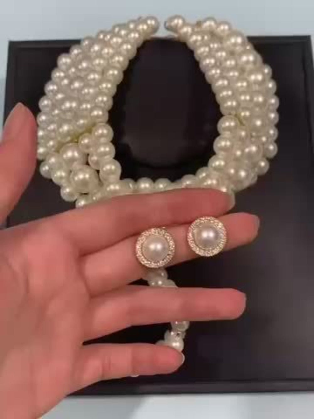 Jewelry Set for Women - Layered Necklace and Earrings for - Multi-Layer Metal Chain Necklace with - product detail view 6
