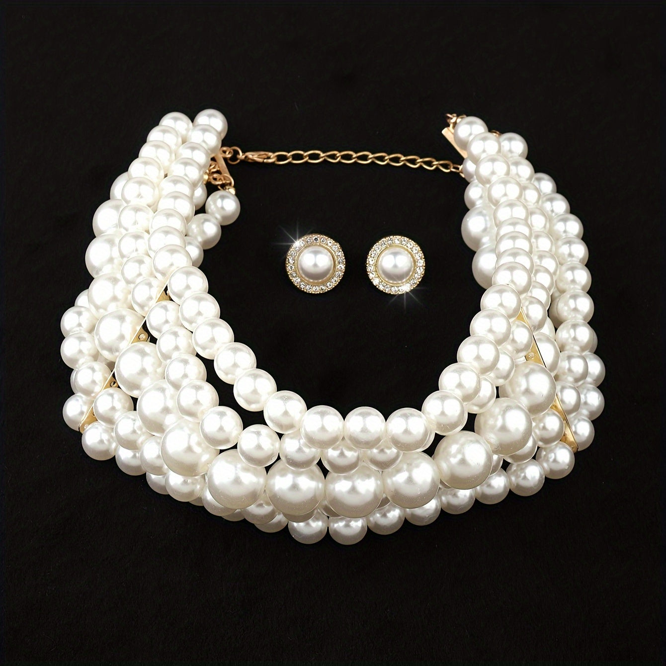 Jewelry Set for Women - Layered Necklace and Earrings for - Multi-Layer Metal Chain Necklace with - product detail view 7