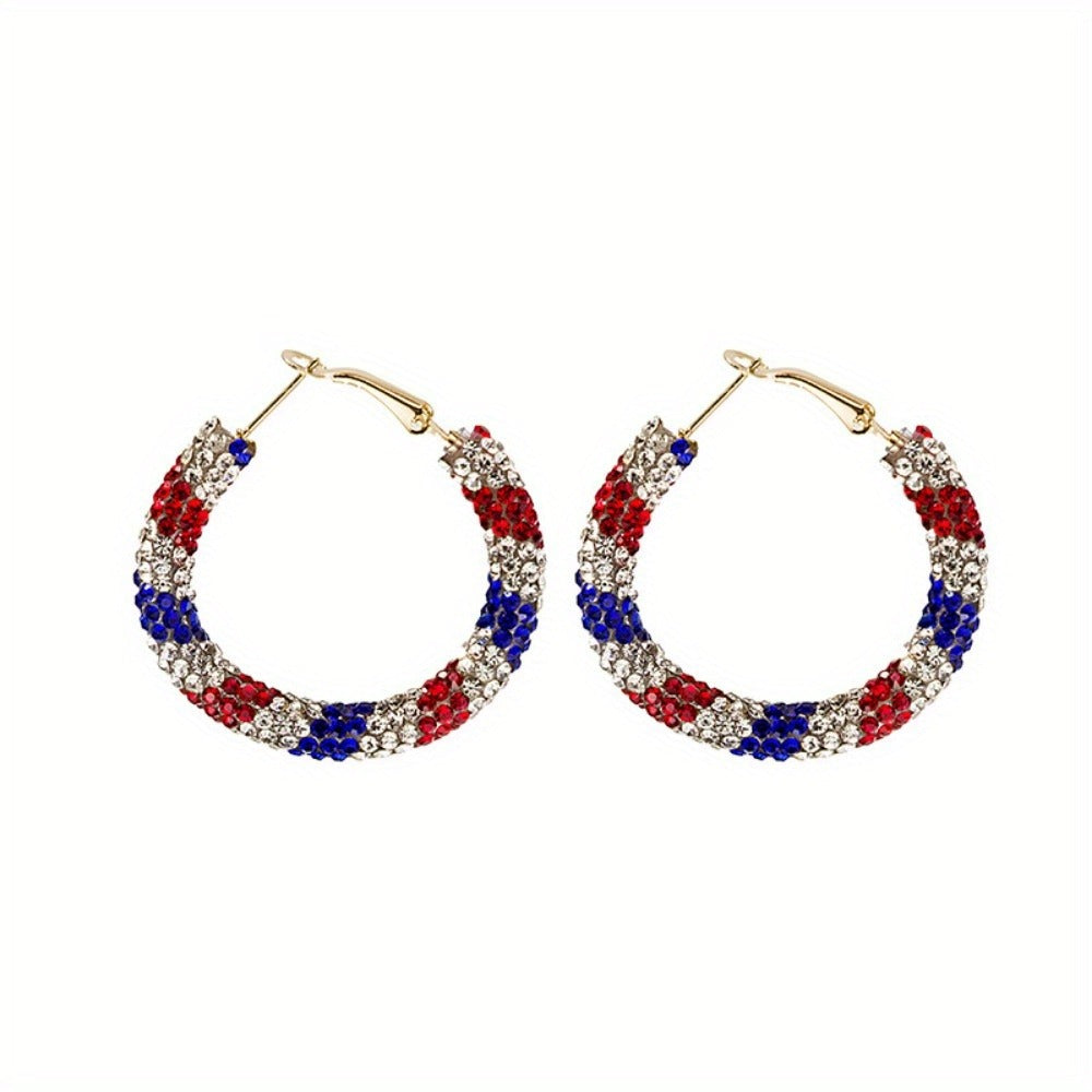 Jewelry Set for Women - Patriotic 4 Pcs American Flag 4th of July Earrings Bracelet Necklace for - product detail view 5