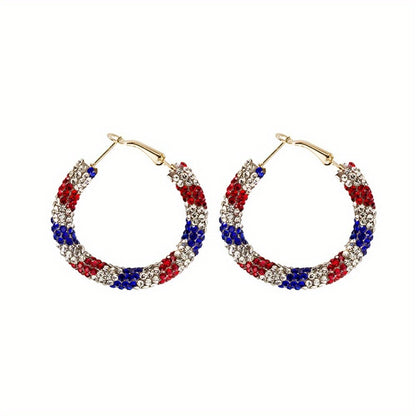 Jewelry Set for Women - Patriotic 4 Pcs American Flag 4th of July Earrings Bracelet Necklace for - product detail view 5