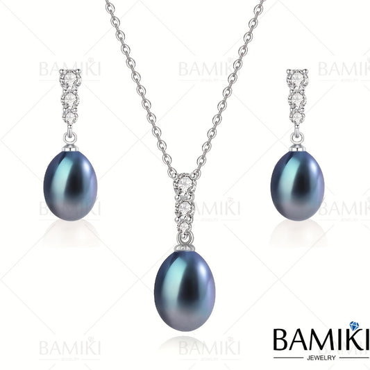 Jewelry Set for Women - Pearl Pendant Necklace S925 Sterling Silver Freshwater Cultured Pearl - main product view
